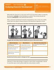 The lesson plans by grade band are accessible. . Lesson 7 analyzing character development answer key